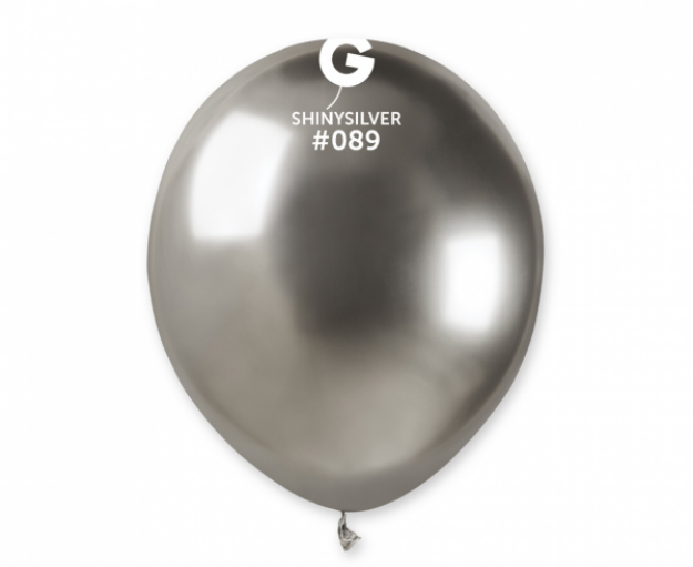 Obrázek Balonky Gemar Chrom stříbrné 13 cm - 100 ks
