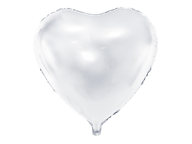 Obrázok z Fóliový balónik srdce biele 45 cm - balené