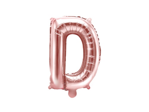 Levně Foliové písmeno D rose gold 35 cm
