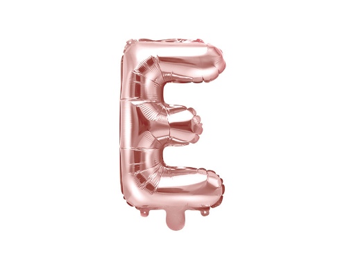 Levně Foliové písmeno E rose gold 35 cm
