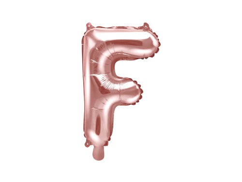 Levně Foliové písmeno F rose gold 35 cm