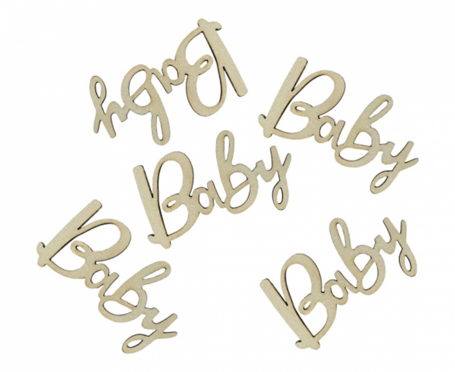 Dřevěné konfety Baby 18 ks - 6x3 cm