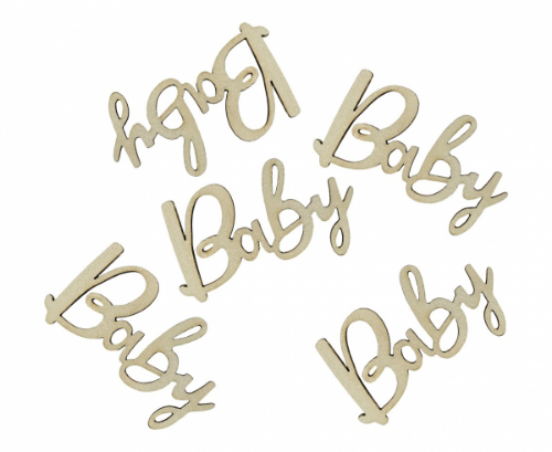 Levně Dřevěné konfety Baby 18 ks - 6x3 cm