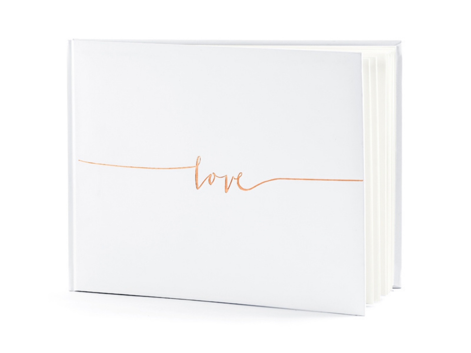 Svatební kniha hostů rose gold Love - bílá 22 stránek