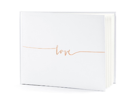 Obrázek Svatební kniha hostů rose gold Love - bílá 22 stránek