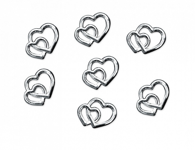 Obrázek z Ozdobná dekorace srdce stříbrné - 25 ks 