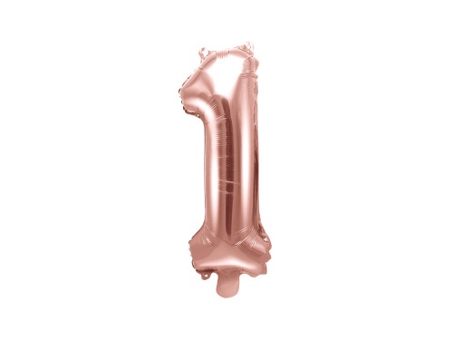 Levně Foliová číslice - rose gold 1 - 35 cm