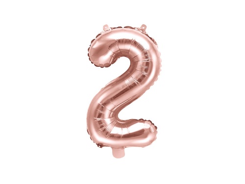Levně Foliová číslice - rose gold 2 - 35 cm