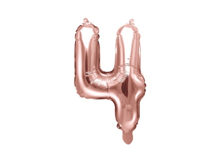 Obrázek Foliová číslice - rose gold 4 - 35 cm