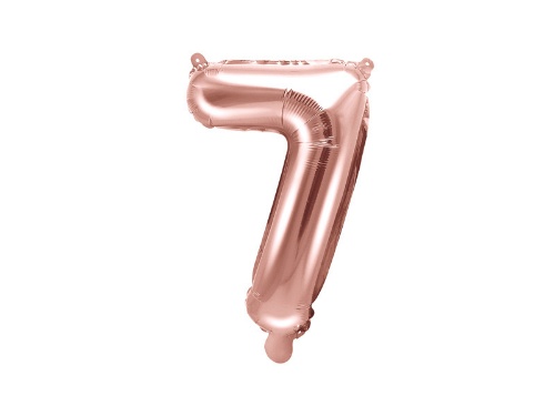 Levně Foliová číslice - rose gold 7 - 35 cm