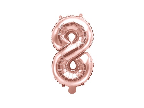 Levně Foliová číslice - rose gold 8 - 35 cm