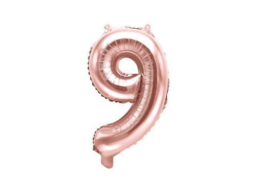 Levně Foliová číslice - rose gold 9 - 35 cm