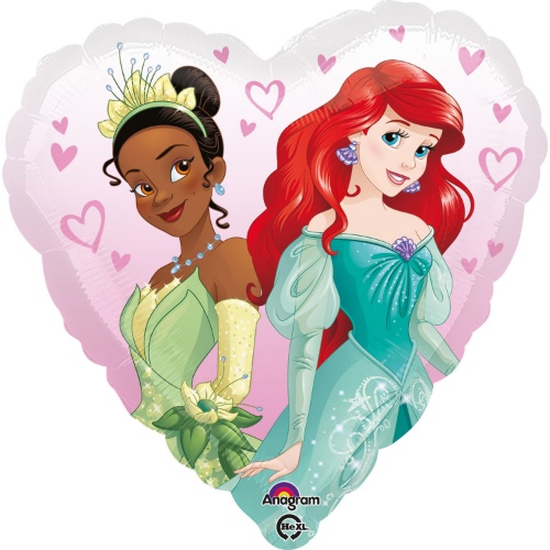 Levně Foliový balonek srdce Disney princezny 43 cm