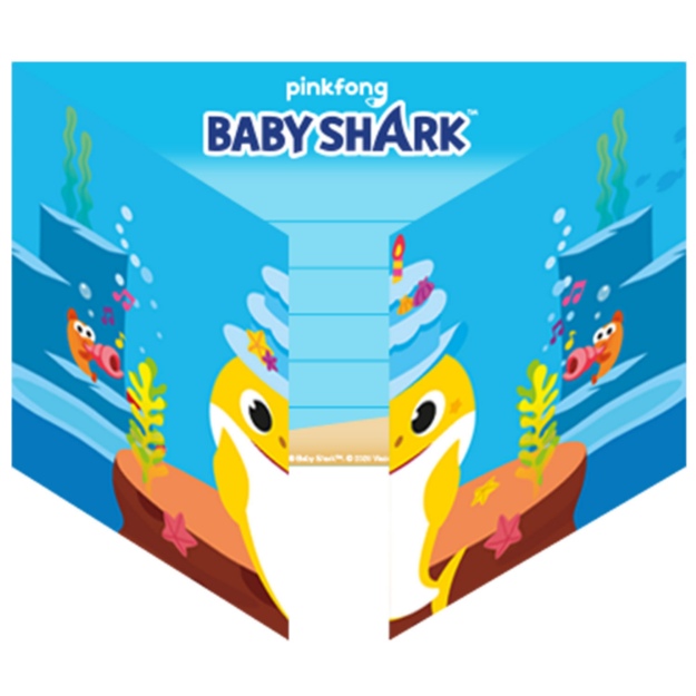 Obrázek z Party pozvánky Baby Shark 8 ks 