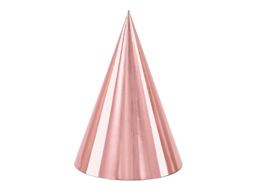 Levně Papírové čepičky rose gold 6 ks