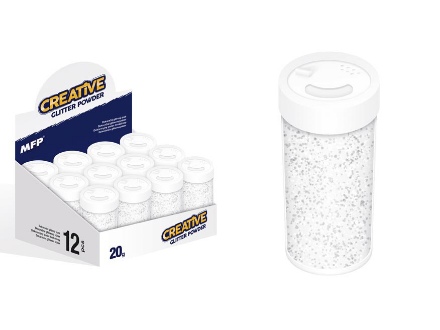 Obrázek Glitrový pudr - bílý 20 g