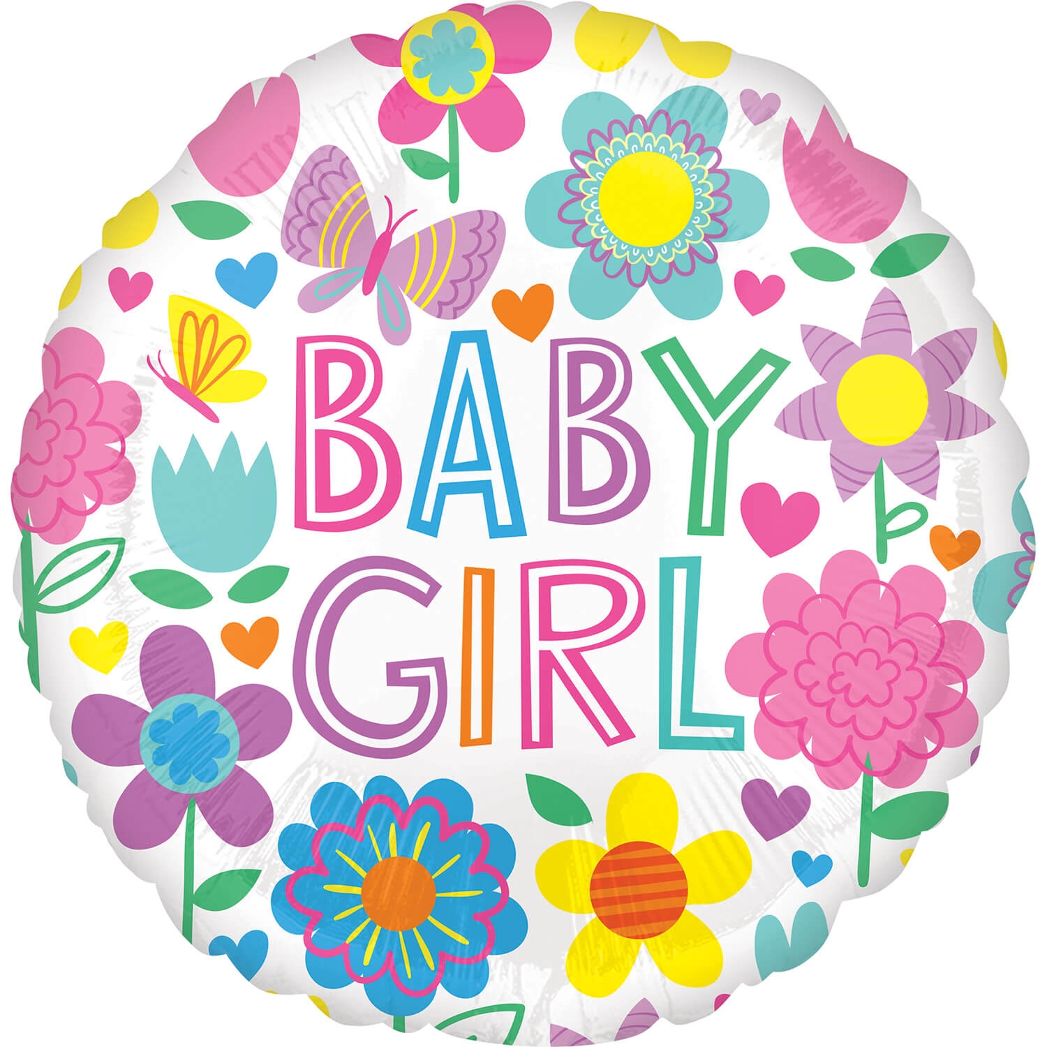 Foliový balonek Butterfly - Baby Girl 45 cm