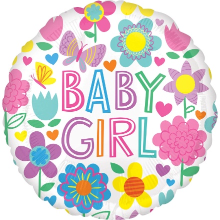 Obrázek Foliový balonek Butterfly - Baby Girl 45 cm