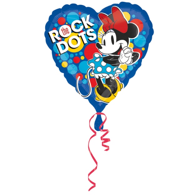 Obrázek z Foliový balonek srdce Minnie Mouse - rock dots 43 cm 