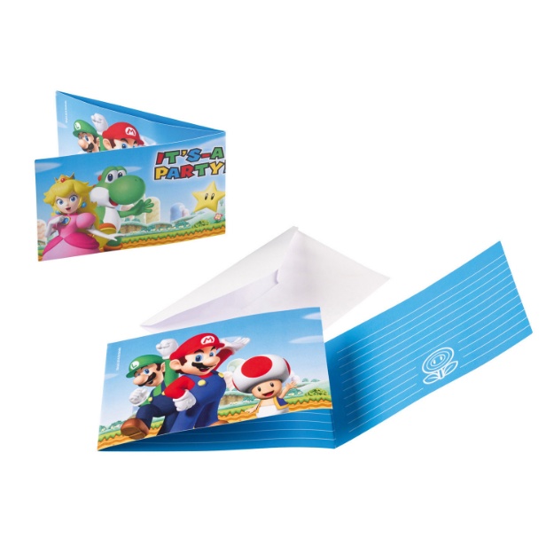 Obrázek z Party pozvánky Super Mario 8 ks 