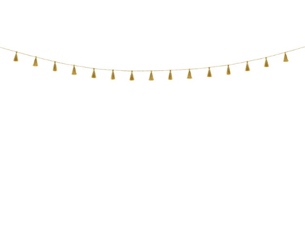 Obrázok z Závesná girlanda malé strapce - zlaté 190 cm