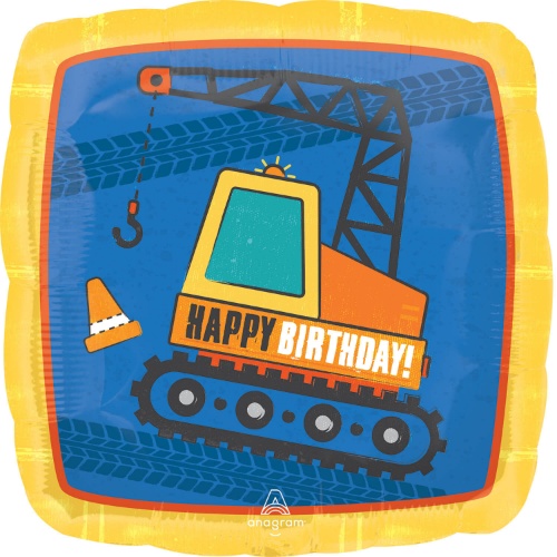 Levně Foliový balonek Bagr - Happy Birthday 43 cm