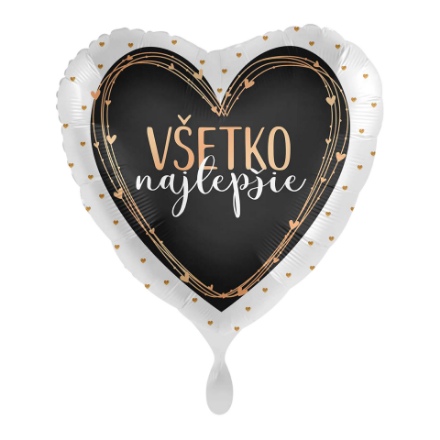 Obrázek Foliový balonek Všetko Najlepšie SK - Srdce Lux rose gold 43cm