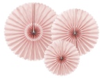 Obrázek z Dekorační rozety Pudrově růžové 26 až 43 cm - 3 ks 