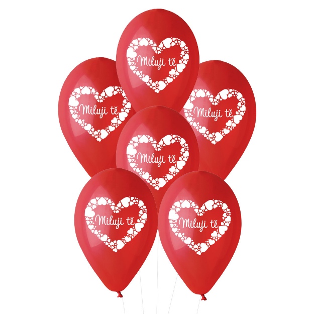 Obrázok z Latexové balóniky Milujem ťa CZ 30 cm - 6 ks 