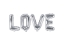Obrázok z Fóliový nápis LOVE v striebornej farbe 140 x 35 cm