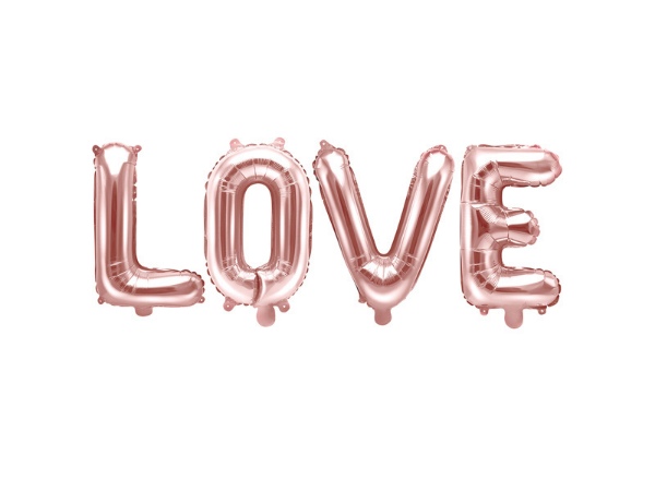 Foliový nápis LOVE v rose gold barvě 140 x 35 cm