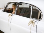 Obrázek z Svatební dekorační set na auto - juta s krajkou 8 ks - Komplet 