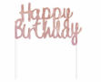 Obrázek Dekorace na dort Rose gold Happy Birthday 11x14 cm