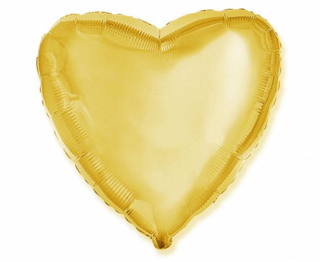 Obrázek z Foliový balonek srdce zlaté 45 cm - Nebalený 