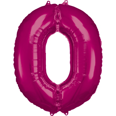 Obrázek Foliová číslice - Tmavě růžová 0 - 86 cm - Amscan