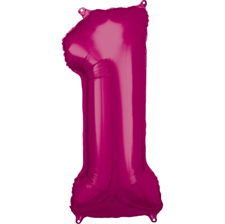 Picture of Foliová číslice - Tmavě růžová 1 - 86 cm - Amscan