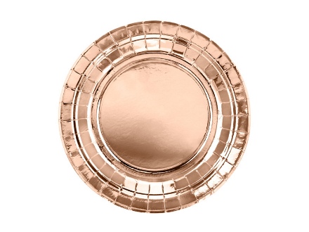 Obrázok z Papierové tanieriky metalické rose gold 18 cm - 6 ks