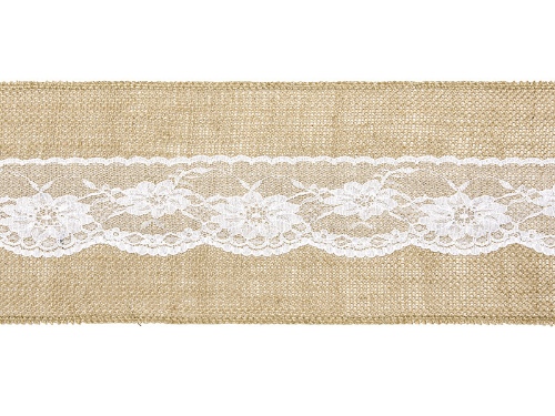 Levně Juta s krajkou úzká 275 x 15 cm
