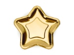 Obrázok z Papierové tanieriky v tvare hviezdy - metalické zlaté 18 cm