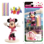 Obrázok z Dekorácia na tortu - Minnie Mouse a sviečky 7 cm