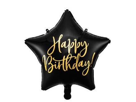 Picture of Foliový balonek Happy Birthday - Černá Hvězda 40 cm