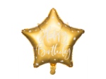 Obrázek z Foliový balonek Happy Birthday - Zlatá Hvězda 40 cm 