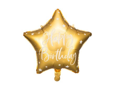 Obrázek Foliový balonek Happy Birthday - Zlatá Hvězda 40 cm