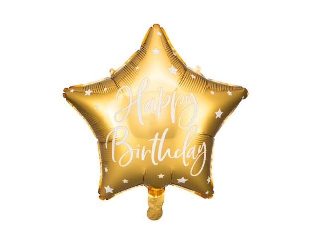 Obrázok z Fóliový balónik Happy Birthday - Zlatá Hviezda 40 cm
