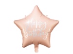 Obrázek z Foliový balonek Happy Birthday - Pudrově růžová Hvězda 40 cm 