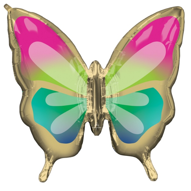 Obrázek z Foliový balonek motýl Tropical 76 x 71 cm 