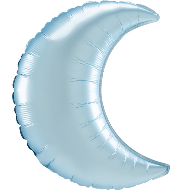 Obrázek z Foliový balonek Měsíc Satin pastelový modrý - 89 cm 