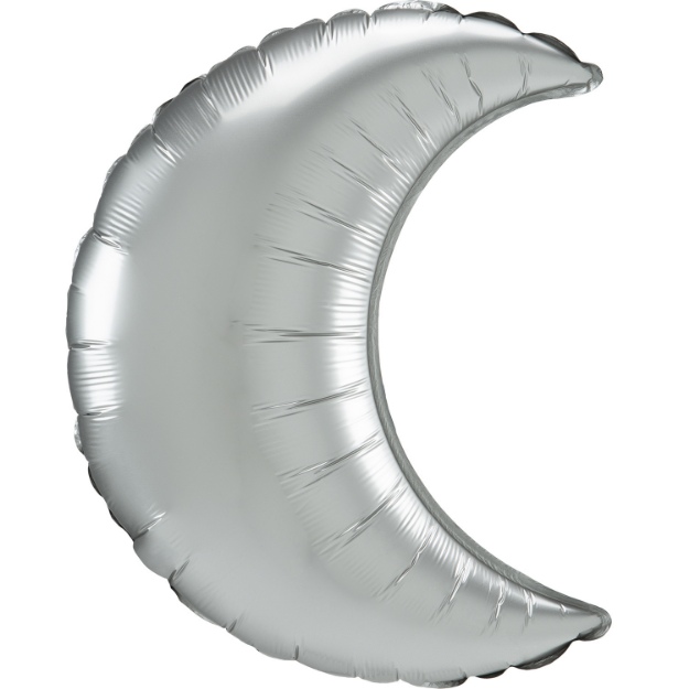 Obrázok z Fóliový balónik Mesiac Satin strieborný - 89 cm 
