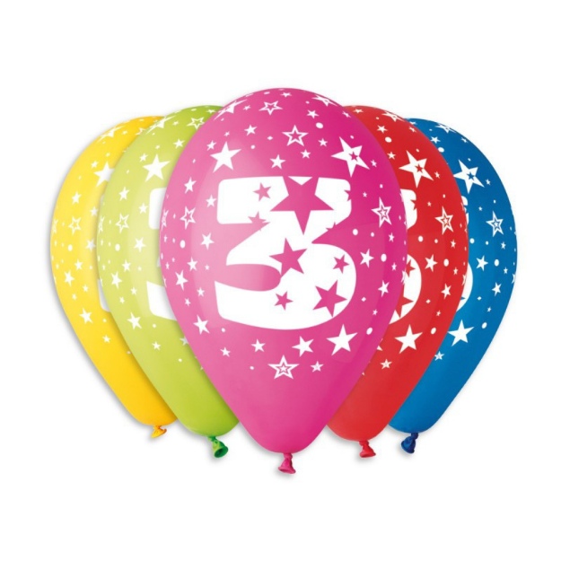 Obrázok z Latexový balónik číslo 3 - 30 cm 
