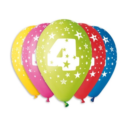 Picture of Latex Balloon Number 4 - 30 cm